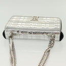 BURBERRY Chain Shoulder Bag Enamel Silver Auth 140195-7
