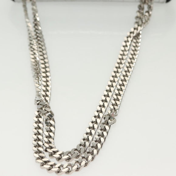BURBERRY Chain Shoulder Bag Enamel Silver Auth 140195
