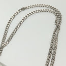 BURBERRY Chain Shoulder Bag Enamel Silver Auth 140195-14