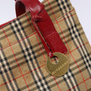BURBERRY Nova Check Tote Bag Canvas Beige Gold Auth 140196-14