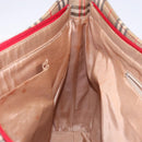 BURBERRY Nova Check Tote Bag Canvas Beige Gold Auth 140196-19