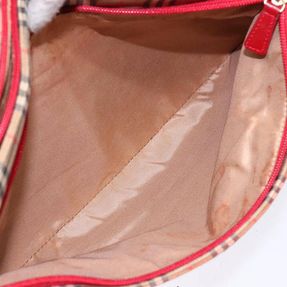 BURBERRY Nova Check Tote Bag Canvas Beige Gold Auth 140196