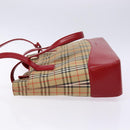 BURBERRY Nova Check Tote Bag Canvas Beige Gold Auth 140196-5