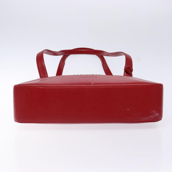 BURBERRY Nova Check Tote Bag Canvas Beige Gold Auth 140196