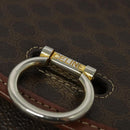 CELINE Macadam Canvas Shoulder Bag PVC Leather Brown Gold Auth 140198-14