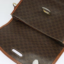 CELINE Macadam Canvas Shoulder Bag PVC Leather Brown Gold Auth 140198-15