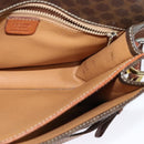 CELINE Macadam Canvas Shoulder Bag PVC Leather Brown Gold Auth 140198-18