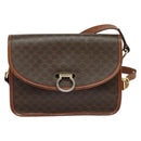 CELINE Macadam Canvas Shoulder Bag PVC Leather Brown Gold Auth 140198-2