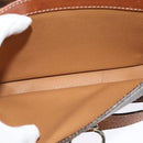 CELINE Macadam Canvas Shoulder Bag PVC Leather Brown Gold Auth 140198-20