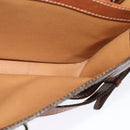 CELINE Macadam Canvas Shoulder Bag PVC Leather Brown Gold Auth 140198-21