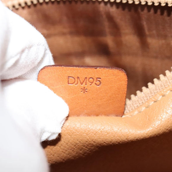 CELINE Macadam Canvas Shoulder Bag PVC Leather Brown Gold Auth 140198