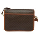 CELINE Macadam Canvas Shoulder Bag PVC Leather Brown Gold Auth 140198-3