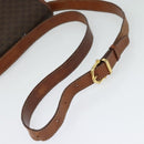 CELINE Macadam Canvas Shoulder Bag PVC Leather Brown Gold Auth 140198-7