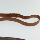 CELINE Macadam Canvas Shoulder Bag PVC Leather Brown Gold Auth 140198-8