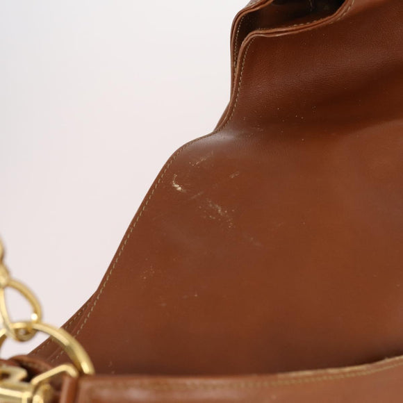 GUCCI Bamboo Shoulder Bag Leather 2way Brown Gold 001 1781 1577 Auth 140200