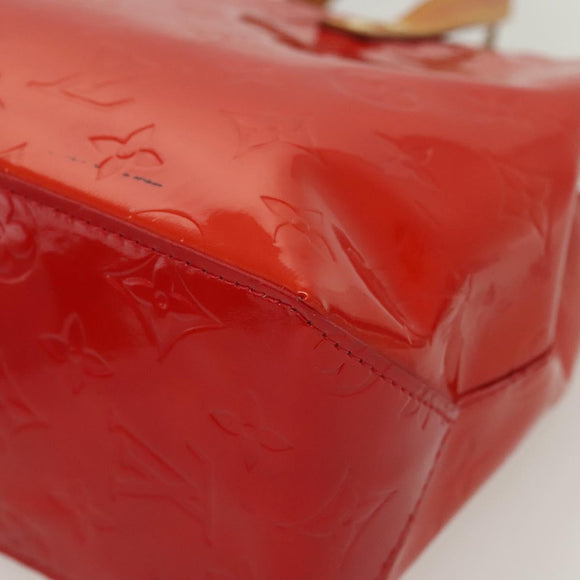 LOUIS VUITTON Monogram Vernis Reade PM Hand Bag Red Rouge M91088 LV Auth 140205