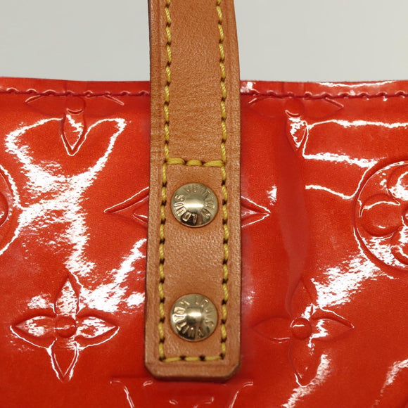 LOUIS VUITTON Monogram Vernis Reade PM Hand Bag Red Rouge M91088 LV Auth 140205