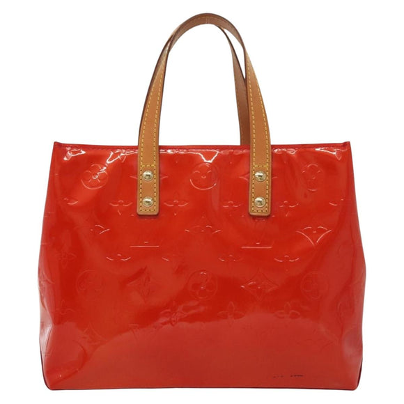 LOUIS VUITTON Monogram Vernis Reade PM Hand Bag Red Rouge M91088 LV Auth 140205