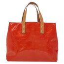LOUIS VUITTON Monogram Vernis Reade PM Hand Bag Red Rouge M91088 LV Auth 140205-2