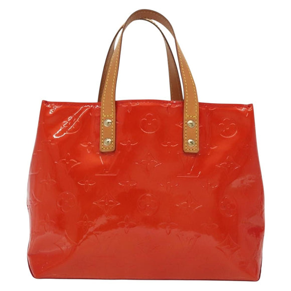 LOUIS VUITTON Monogram Vernis Reade PM Hand Bag Red Rouge M91088 LV Auth 140205