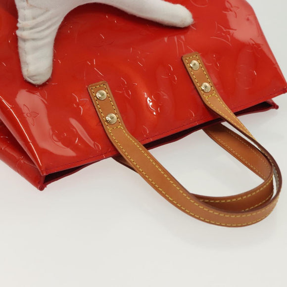 LOUIS VUITTON Monogram Vernis Reade PM Hand Bag Red Rouge M91088 LV Auth 140205