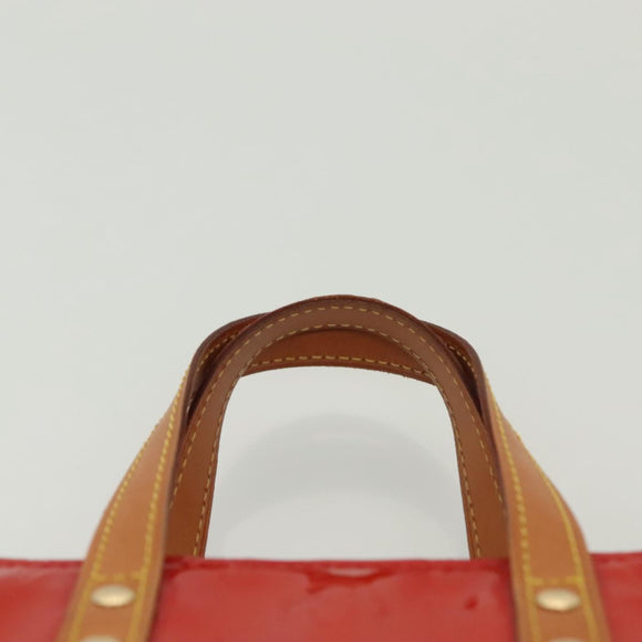 LOUIS VUITTON Monogram Vernis Reade PM Hand Bag Red Rouge M91088 LV Auth 140205