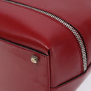 Salvatore Ferragamo Gancini Hand Bag Leather Red Silver Auth 140213-10