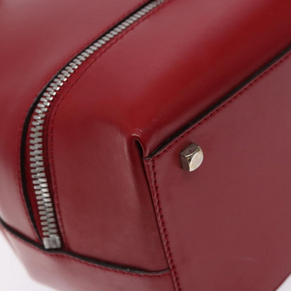 Salvatore Ferragamo Gancini Hand Bag Leather Red Silver Auth 140213
