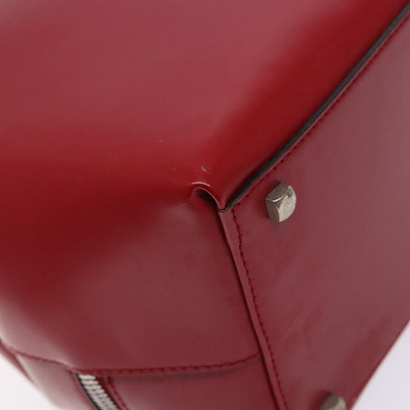 Salvatore Ferragamo Gancini Hand Bag Leather Red Silver Auth 140213