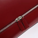 Salvatore Ferragamo Gancini Hand Bag Leather Red Silver Auth 140213-15