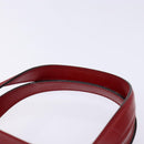 Salvatore Ferragamo Gancini Hand Bag Leather Red Silver Auth 140213-8