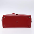 Salvatore Ferragamo Gancini Hand Bag Leather Red Silver Auth 140213-9