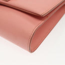 Salvatore Ferragamo Chain Vala Shoulder Bag Leather Pink Gold Auth 140214-15