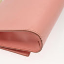 Salvatore Ferragamo Chain Vala Shoulder Bag Leather Pink Gold Auth 140214-16