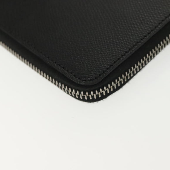 CELINE Travel Case Leather Black Silver Auth 140218