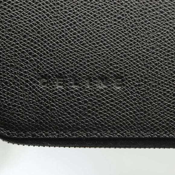 CELINE Travel Case Leather Black Silver Auth 140218