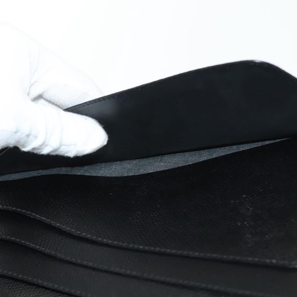 CELINE Travel Case Leather Black Silver Auth 140218