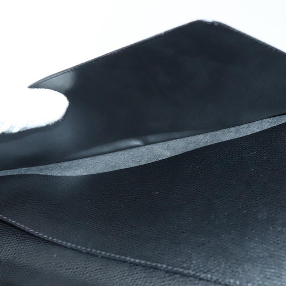 CELINE Travel Case Leather Black Silver Auth 140218