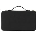 CELINE Travel Case Leather Black Silver Auth 140218-13