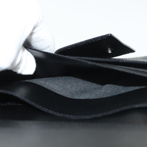 CELINE Travel Case Leather Black Silver Auth 140218