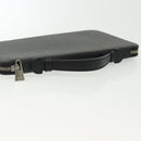 CELINE Travel Case Leather Black Silver Auth 140218-6