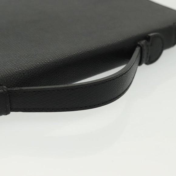 CELINE Travel Case Leather Black Silver Auth 140218