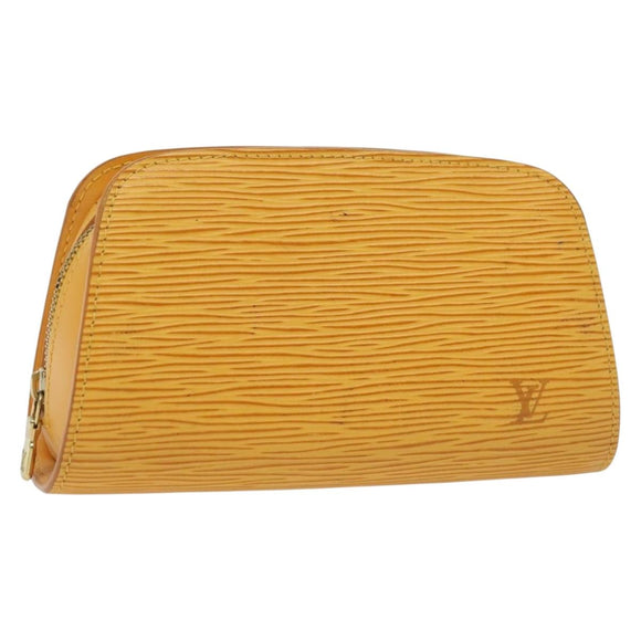 LOUIS VUITTON Epi Dauphine PM Pouch Yellow M48449 LV Auth 140220