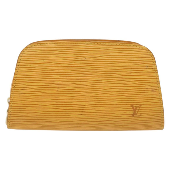 LOUIS VUITTON Epi Dauphine PM Pouch Yellow M48449 LV Auth 140220