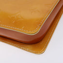 LOUIS VUITTON Monogram Vernis Motto Pouch Lime Yellow M91059 LV Auth 140221-15