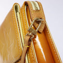 LOUIS VUITTON Monogram Vernis Motto Pouch Lime Yellow M91059 LV Auth 140221-17