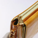 LOUIS VUITTON Monogram Vernis Motto Pouch Lime Yellow M91059 LV Auth 140221-10