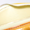 LOUIS VUITTON Monogram Vernis Motto Pouch Lime Yellow M91059 LV Auth 140221-18