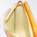 LOUIS VUITTON Monogram Vernis Motto Pouch Lime Yellow M91059 LV Auth 140221-19