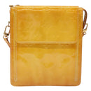 LOUIS VUITTON Monogram Vernis Motto Pouch Lime Yellow M91059 LV Auth 140221-13